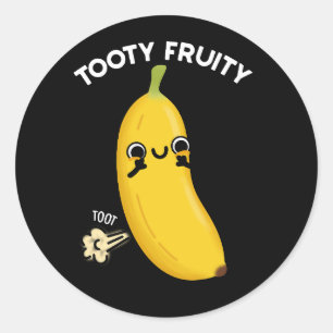 Adesivo Tooty Fruity Funny Banana Fruta Pun Dark BG