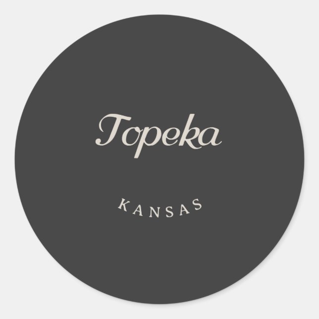 Adesivo Topeka Kansas White Font (Frente)