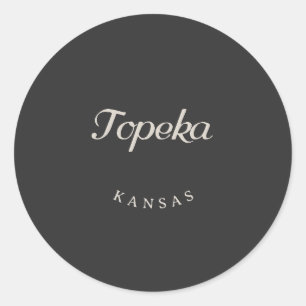 Adesivo Topeka Kansas White Font