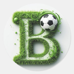 Adesivo Topiária de Grama Verde com Letra B e Bola de Fute