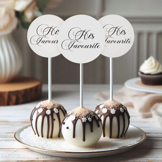 Adesivo Tópico de Bolo de Script Moderno para Ele (Criador carregado)