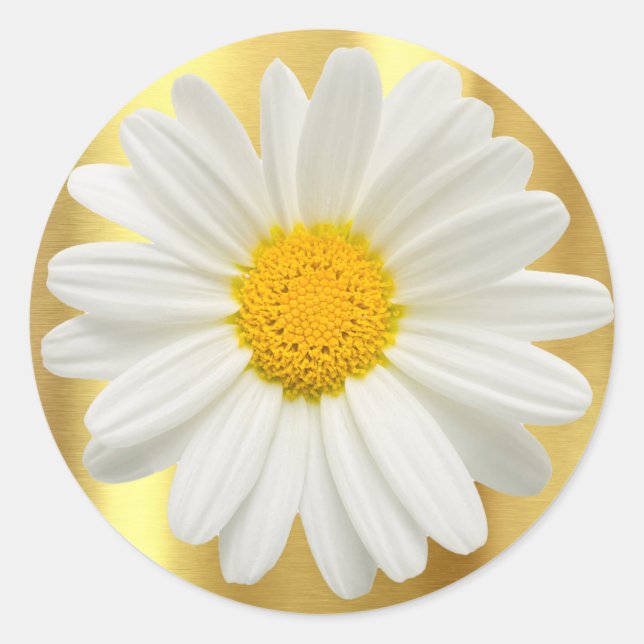 Adesivo Topo de Cupcake Daisy Gold Envelope Presente Favor (Frente)