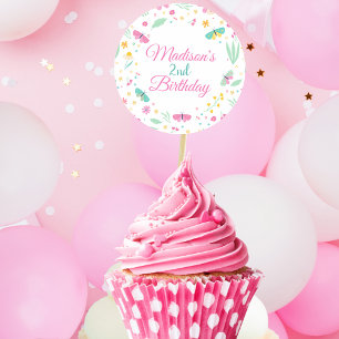 Adesivo Topo de cupcake de borboleta pastel branco Jardim 
