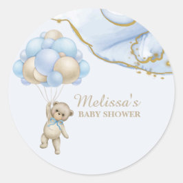 Adesivo Toppers de cupcake de balão azul We can bearly wai