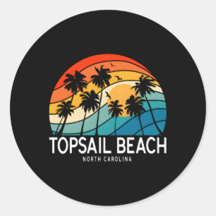 Adesivo Topsail Beach North Carolina Palm Tree Beach