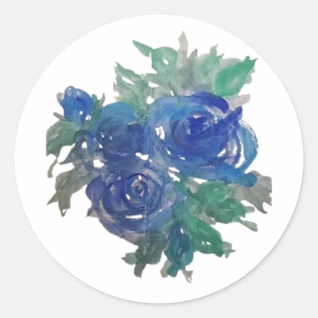 Adesivo Toque artístico: Design Rosa azul (Frente)