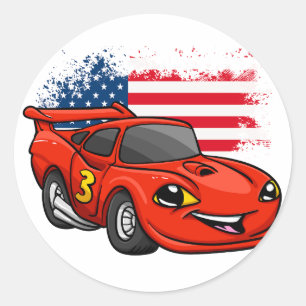 Adesivo Toque de bandeira americano do carro vermelho - Es