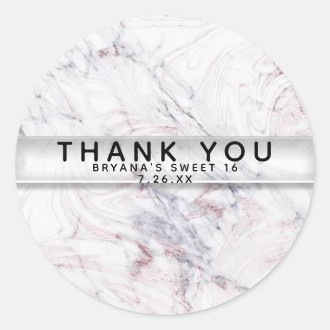 Adesivo Toque do partido de mármore branco & cinzento do (Frente)