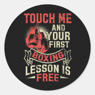 Adesivo Toque em Mim e Sua Primeira Aula de Boxe é Grátis