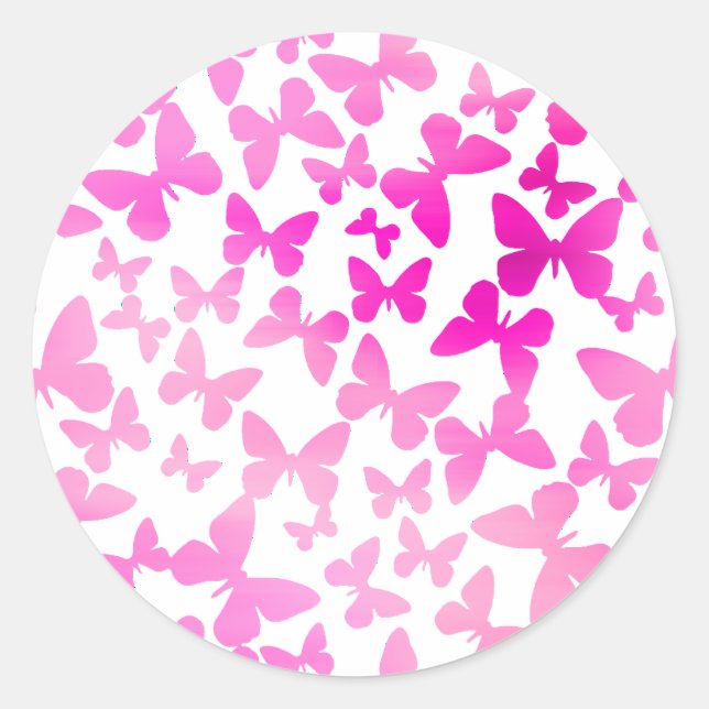 Adesivo Toques de borboleta (Rosa) (Frente)