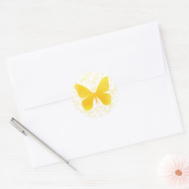 Adesivo Toques de borboleta (Solteiro amarelo) (Envelope)