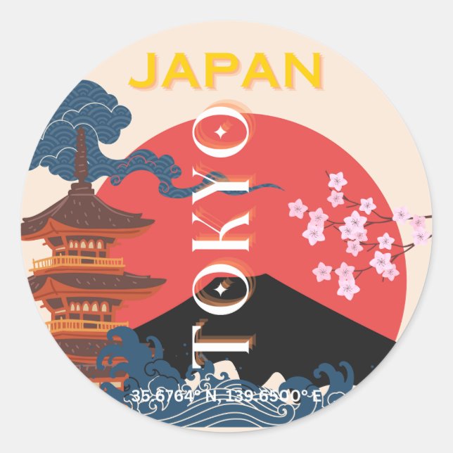 Adesivo Tóquio Japão Viagem Art, Retro-Viagem Art (Frente)