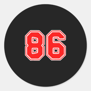 Adesivo Torcida número 86 time esportivo vermelho