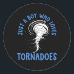 Adesivo Tornado Birthday Boy Storm Chaser Boys Kids Weathe<br><div class="desc">Tornado Birthday Boy Storm Chaser Boys Kids Weather</div>