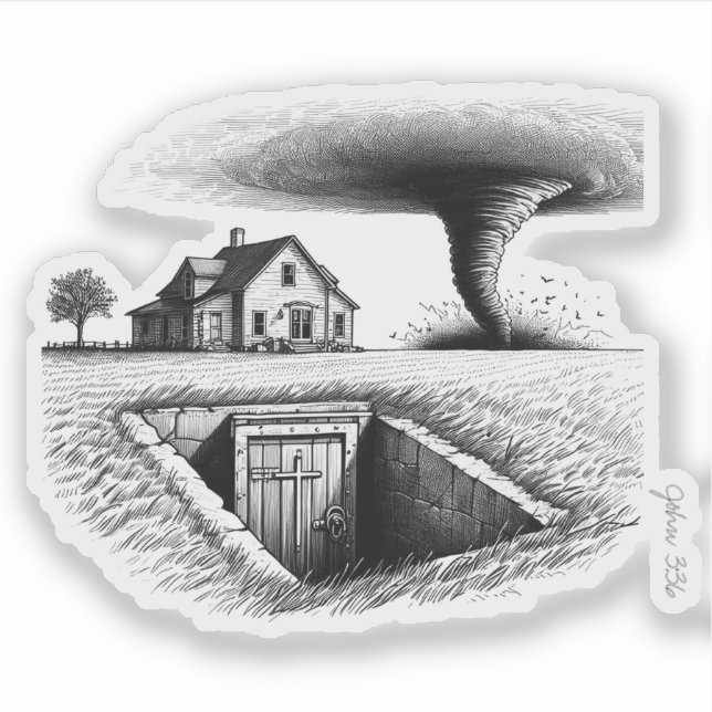 Adesivo Tornado House Cellar com Cruz (Frente)