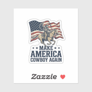 Adesivo Torne a América Cowboy Novamente Camisa Patriótica