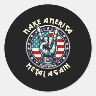 Adesivo Torne a América Metal novamente Trump Rock Heavy M