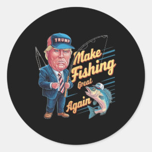 Adesivo Torne a Pesca Grande Novamente Trump Humor Pescado