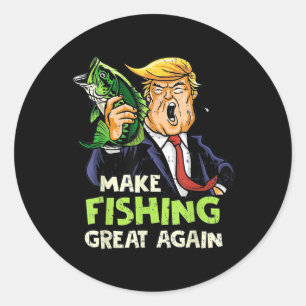 Adesivo Torne a Pesca Grande Novamente Trump Pescador Supo
