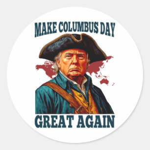 Adesivo Torne o Dia de Colombo Grande Novamente, Trump Eng