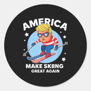 Adesivo Torne o esqui ótimo novamente - usa trump ski