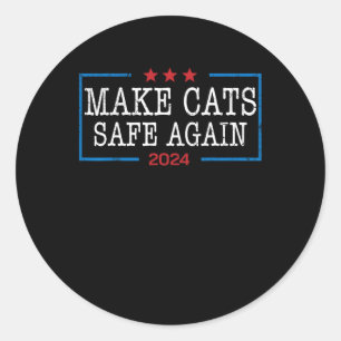 Adesivo Torne Os Gatos Seguros Mais Uma Vez Camisa Engraça