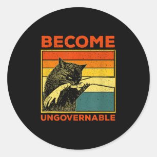 Adesivo Torne-se ingovernável - Gato Negro Mordendo Mão En