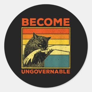 Adesivo Torne-se ingovernável - Gato Negro Mordendo Mão En