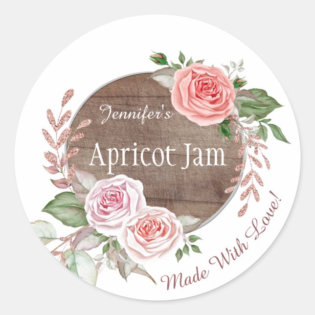 Adesivo Torneira Floral Rusta Jam Personalizada Baking Bak (Frente)