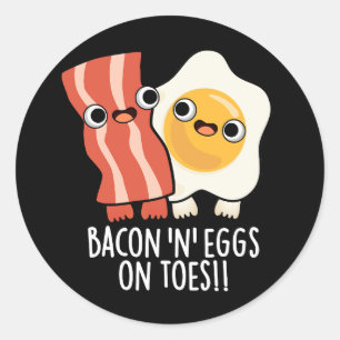 Adesivo Torradas Divertidas com Bacon e Ovos nos Dedos dos