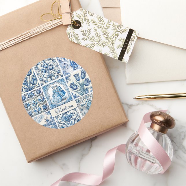 Adesivo Torre branca-branca-chic de jouy Dolls e flores (Presentear)