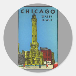 Adesivo Torre de água de Chicago do vintage
