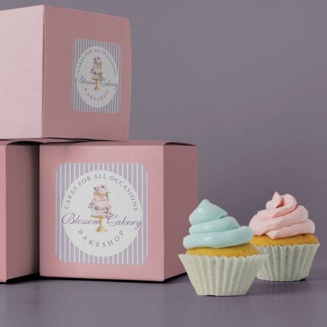 Adesivo Torre De Bolo Floral De Mola De Violeta Chic (Criador carregado)