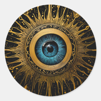 Adesivo Torre de Mau azul oculto preto e Dourado
