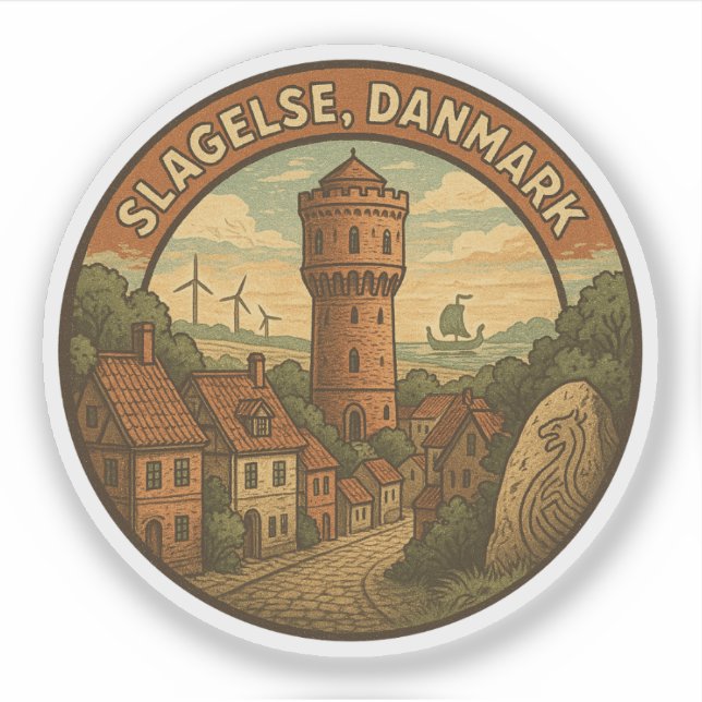 Adesivo Torre de Slagelse Dinamarca (Frente)