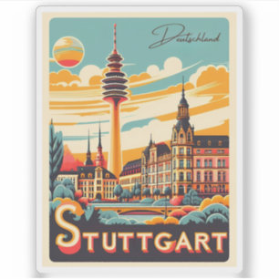 Adesivo Torre de TV de Stuttgart - presente da Alemanha