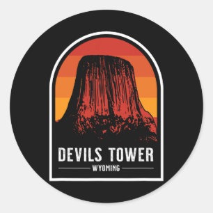 Adesivo Torre do Diabo Monument Nacional Retro Wyoming Tri