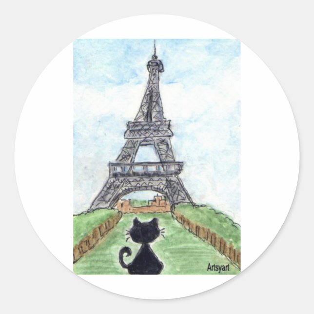 ADESIVO TORRE EIFFEL DE GATO PRETO (Frente)