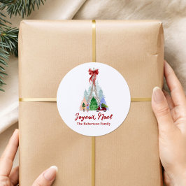 Adesivo Torre Eiffel de Natal Personalizada em Paris