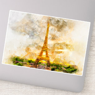 Adesivo Torre Eiffel em Paris durante o pôr do sol n.o 1