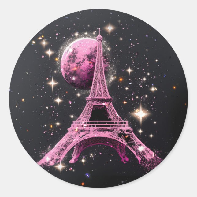 Adesivo Torre Eiffel Noite Lua           (Frente)