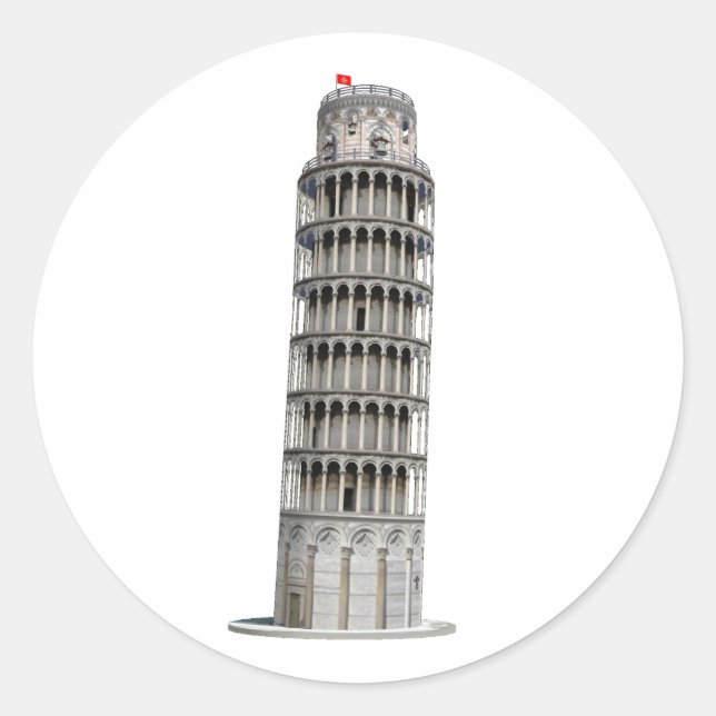 Adesivo Torre inclinada de Pisa: (Frente)