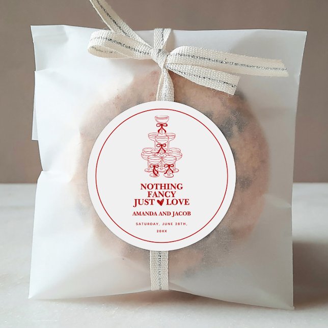 Adesivo Torre Vermelha de Champanhe Nada Rico Apenas Amor (Criador carregado)