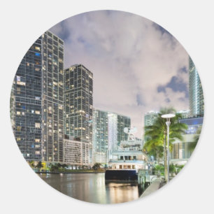 Adesivo Torres iluminadas no beira-rio do rio de Miami
