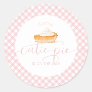 Adesivo Torta de abóbora Cutie Pie outono xadrez rosa baby