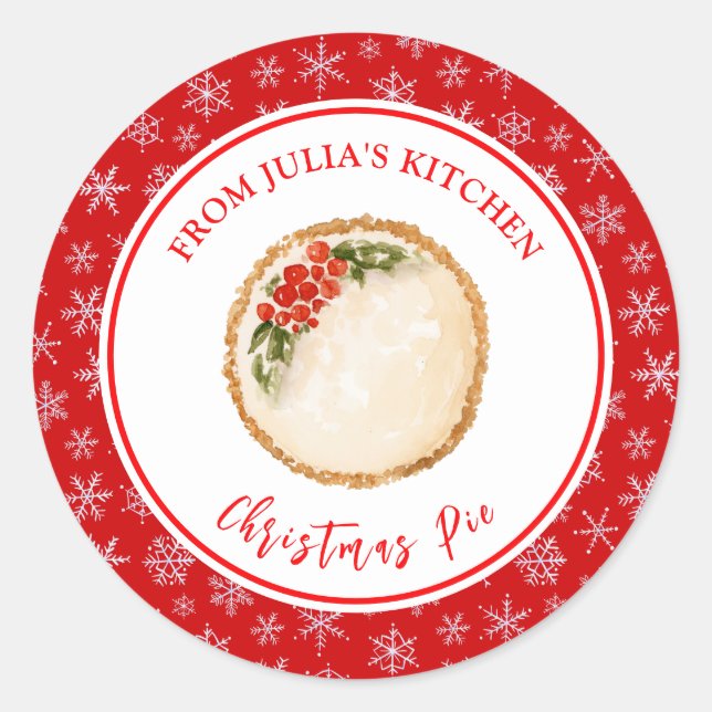Adesivo Torta De Natal De Panificação De Férias (Frente)