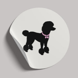 Adesivo Tosa Canina Silhueta Moderna Clássica Redonda