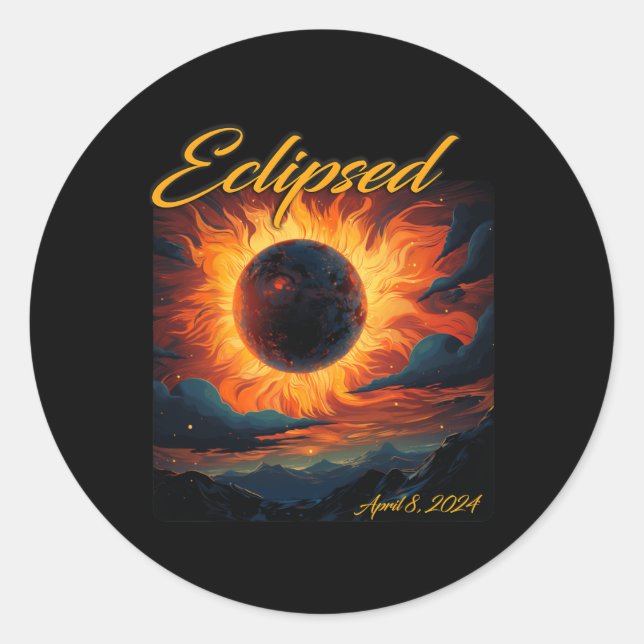 Adesivo Total 2024 Eclipse Solar Totalidade Sun Moon (Frente)
