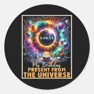 Adesivo Total de Eclipse Solar 2024 Aniversário Presente T