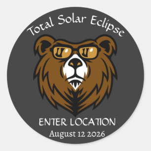 Adesivo Total de Eclipse Solar Aug 12 2026 Personalizado